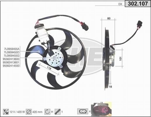 AHE 302.107 - Fan, radiator car-mod.net