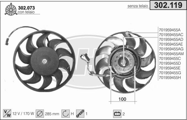 AHE 302.119 - Fan, radiator car-mod.net
