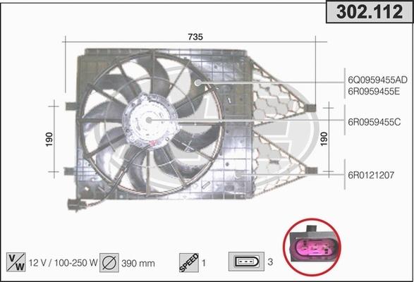 AHE 302.112 - Fan, radiator car-mod.net