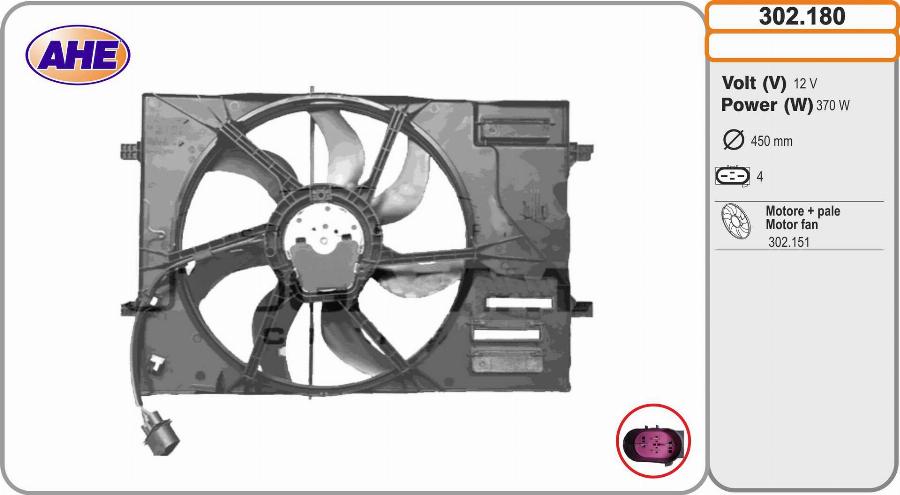 AHE 302.180 - Fan, radiator car-mod.net