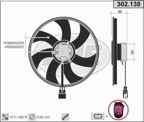 AHE 302.138 - Fan, radiator car-mod.net