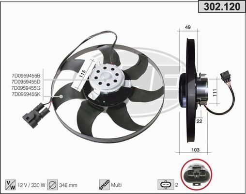 AHE 302.120 - Fan, radiator car-mod.net