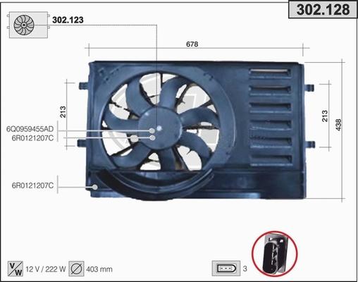 AHE 302.128 - Fan, radiator car-mod.net