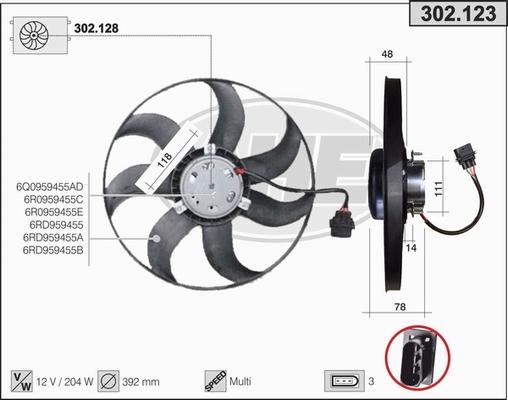 AHE 302.123 - Fan, radiator car-mod.net