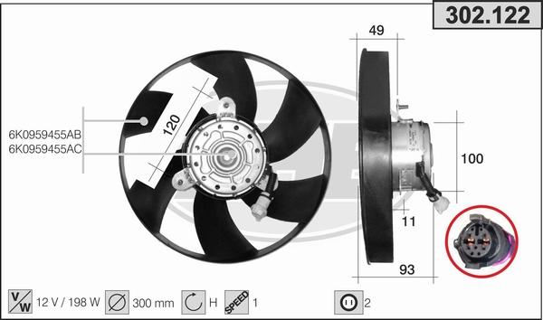 AHE 302.122 - Fan, radiator car-mod.net