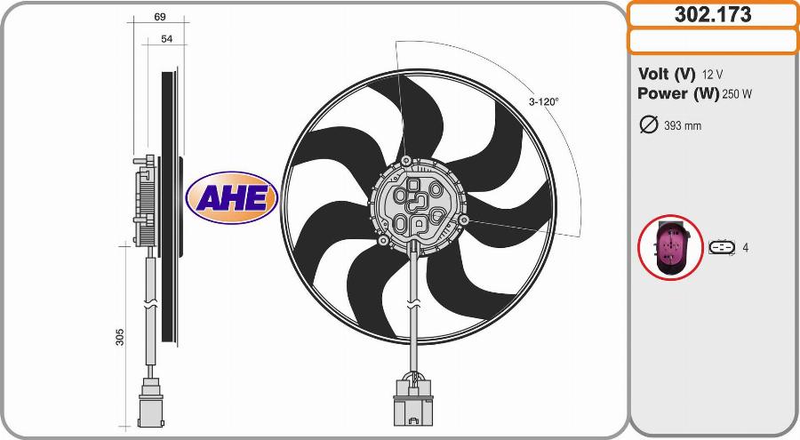 AHE 302.173 - Fan, radiator car-mod.net