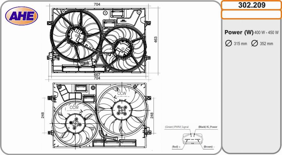 AHE 302.209 - Fan, radiator car-mod.net