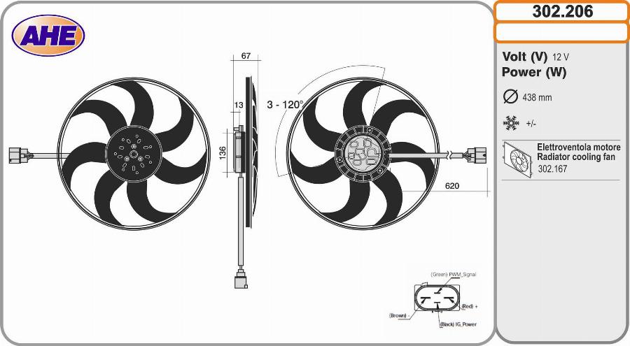 AHE 302.206 - Fan, radiator car-mod.net
