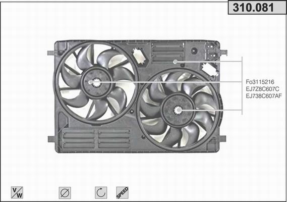 AHE 310.081 - Fan, radiator car-mod.net