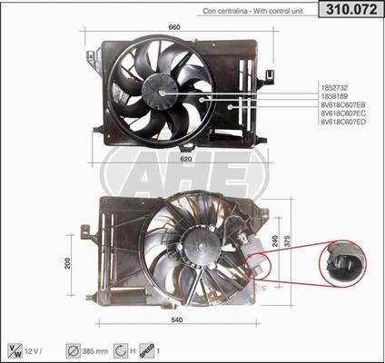AHE 310.072 - Fan, radiator car-mod.net