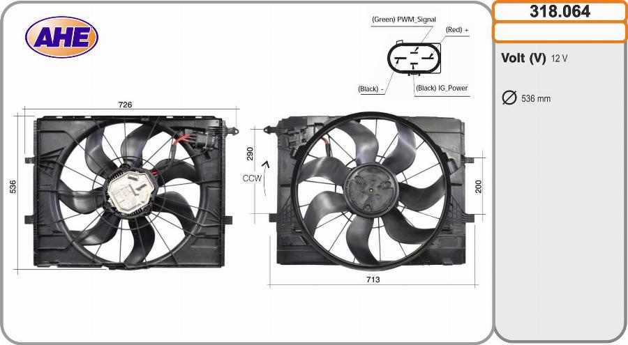 AHE 318.064 - Fan, radiator car-mod.net