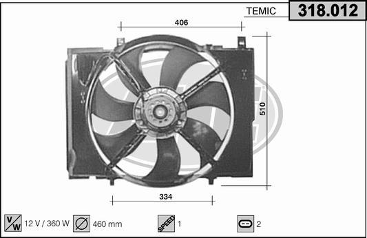 AHE 318.012 - Fan, radiator car-mod.net