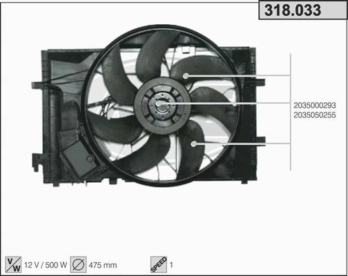 AHE 318.033 - Fan, radiator car-mod.net
