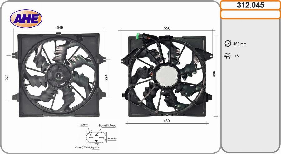 AHE 312.045 - Fan, radiator car-mod.net