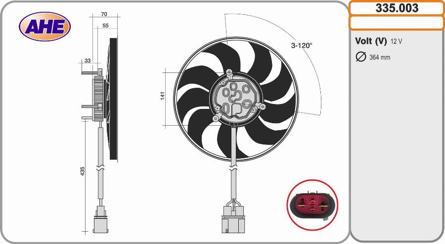 AHE 335.003 - Fan, radiator car-mod.net