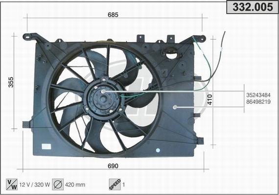 AHE 332.005 - Fan, radiator car-mod.net