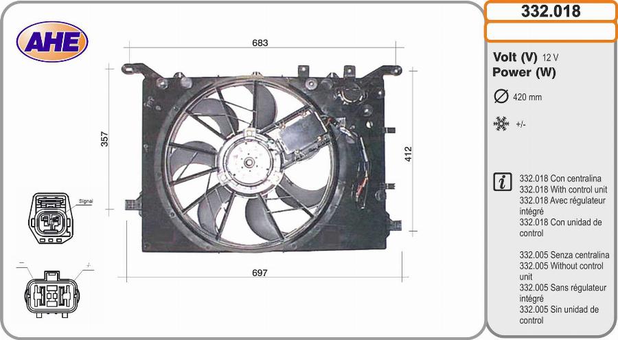 AHE 332.018 - Fan, radiator car-mod.net