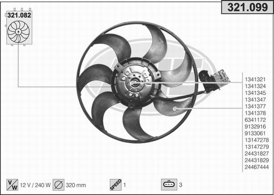 AHE 321.099 - Fan, radiator car-mod.net