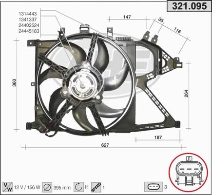 AHE 321.095 - Fan, radiator car-mod.net