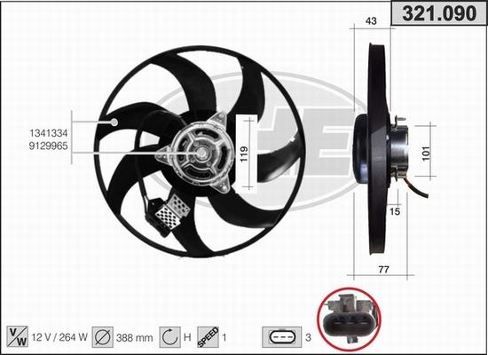 AHE 321.090 - Fan, radiator car-mod.net