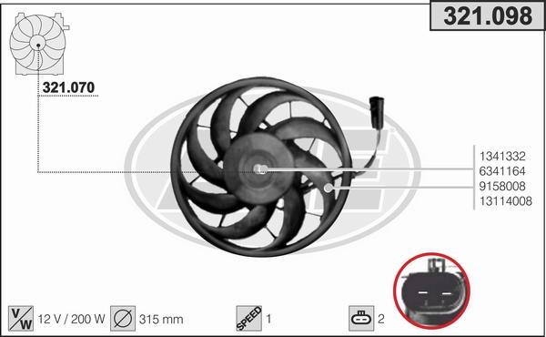 AHE 321.098 - Fan, radiator car-mod.net