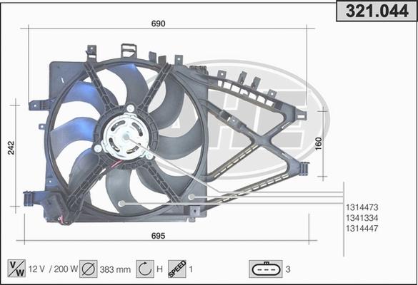 AHE 321.044 - Fan, radiator car-mod.net