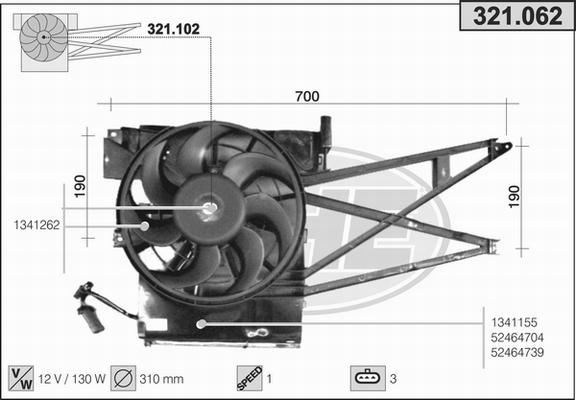 AHE 321.062 - Fan, radiator car-mod.net