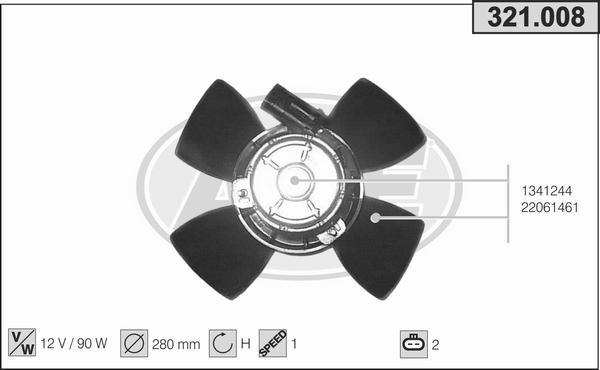 AHE 321.008 - Fan, radiator car-mod.net