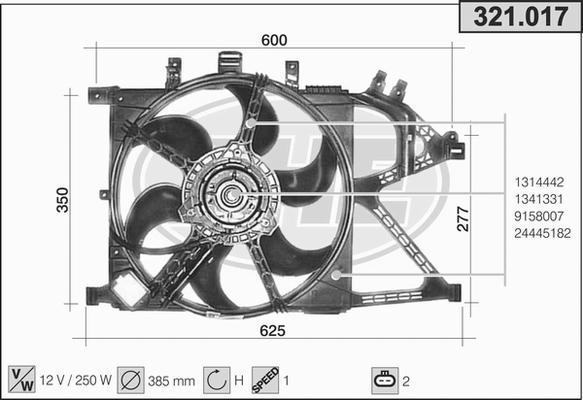 AHE 321.017 - Fan, radiator car-mod.net