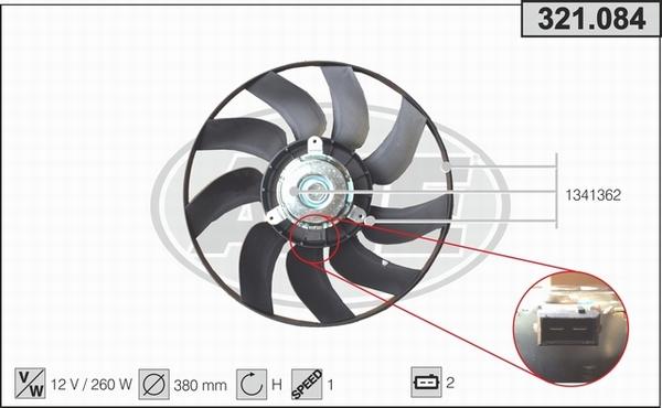 AHE 321.084 - Fan, radiator car-mod.net