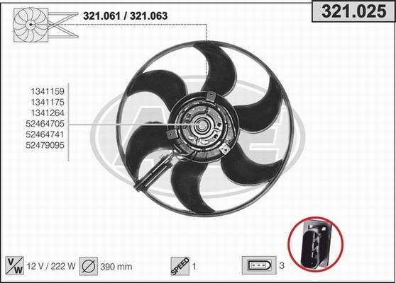 AHE 321.025 - Fan, radiator car-mod.net