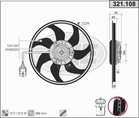 AHE 321.108 - Fan, radiator car-mod.net