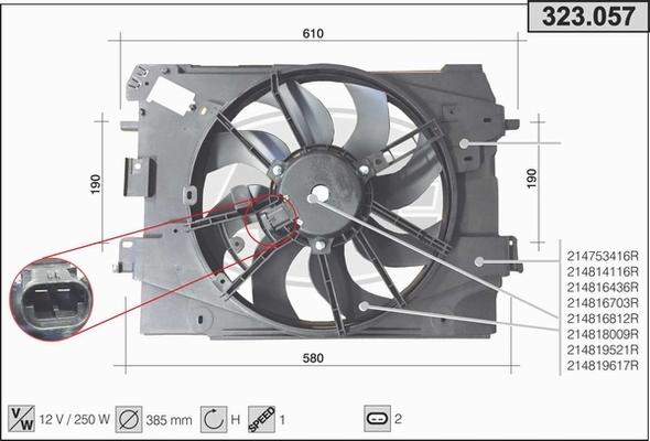 AHE 323.057 - Fan, radiator car-mod.net