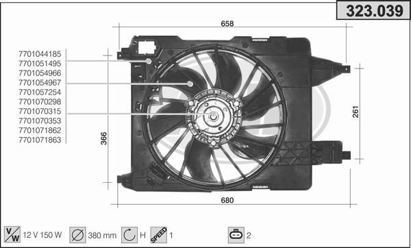 AHE 323.039 - Fan, radiator car-mod.net