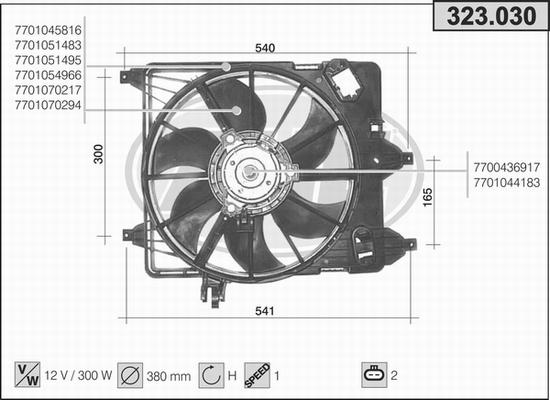 AHE 323.030 - Fan, radiator car-mod.net
