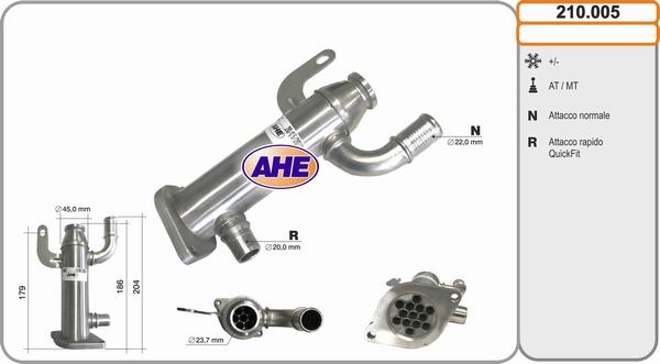 AHE 210.005 - Cooler, exhaust gas recirculation car-mod.net
