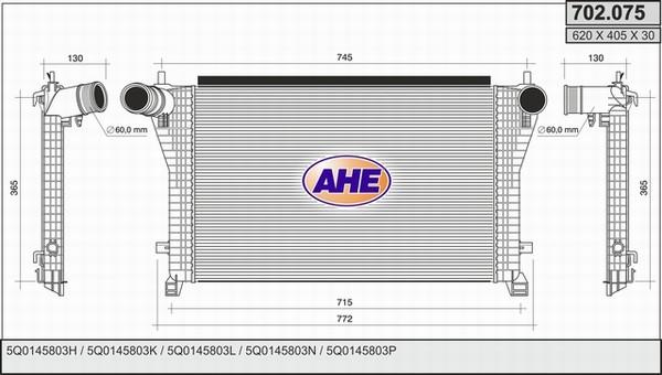 AHE 702.075 - Intercooler, charger car-mod.net
