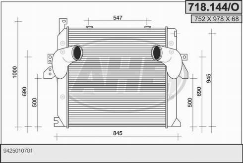 AHE 718.144/O - Intercooler, charger car-mod.net