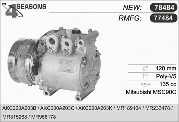 AHE 77484 - Compressor, air conditioning car-mod.net