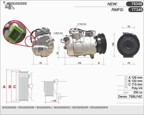 AHE 77348 - Compressor, air conditioning car-mod.net