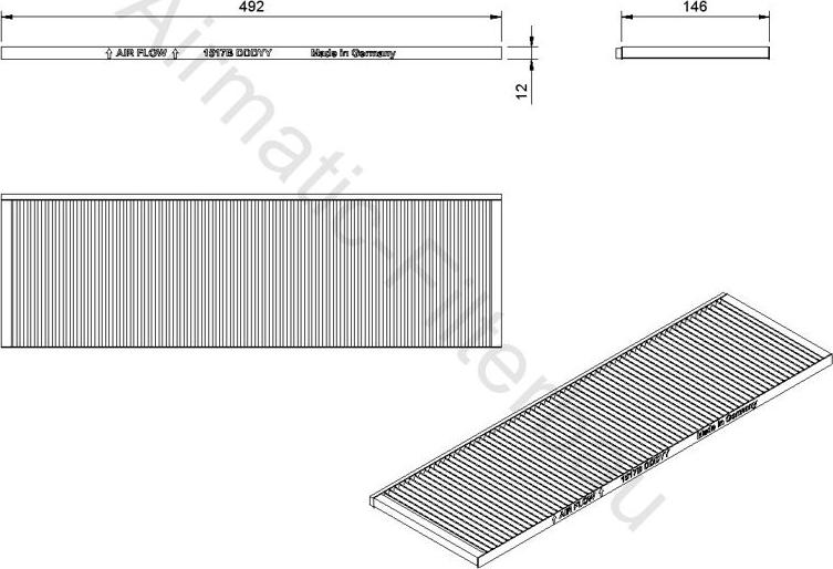 Airmatic IF1517B - Filter, interior air car-mod.net