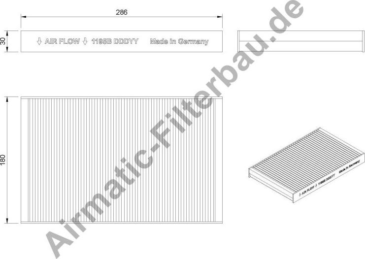 Airmatic IF1195B - Filter, interior air car-mod.net