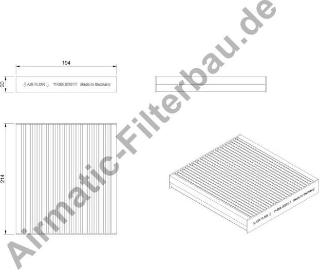 Airmatic IF1143B - Filter, interior air car-mod.net