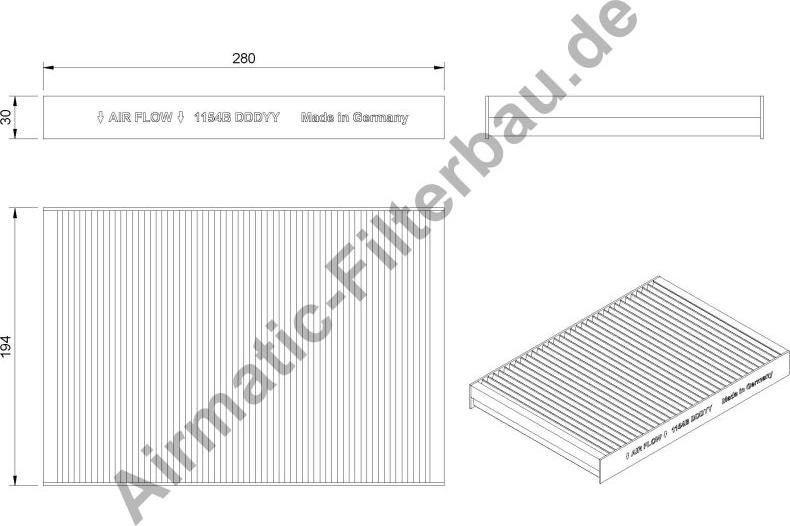 Airmatic IF1154B - Filter, interior air car-mod.net