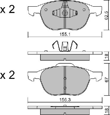 AISIN BPFO-1004 - Brake Pad Set, disc brake car-mod.net
