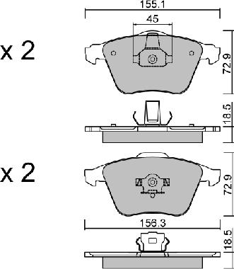 AISIN BPFO-1010 - Brake Pad Set, disc brake car-mod.net