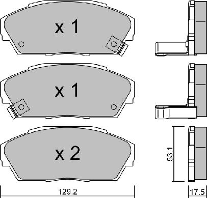 AISIN BPHO-1900 - Brake Pad Set, disc brake car-mod.net