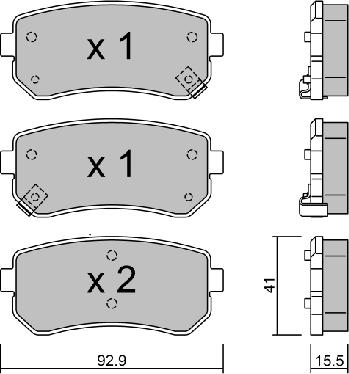AISIN BPHY-2002 - Brake Pad Set, disc brake car-mod.net