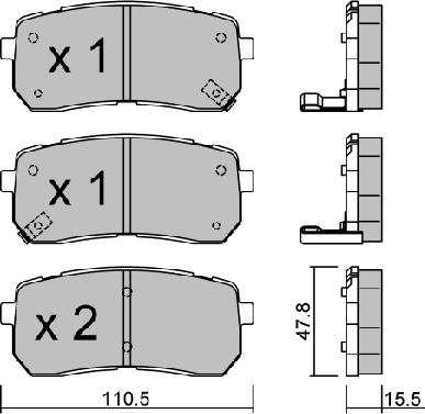 AISIN BPHY-2007 - Brake Pad Set, disc brake car-mod.net
