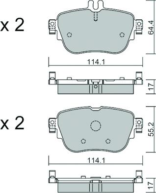 AISIN BPMB-2017 - Brake Pad Set, disc brake car-mod.net